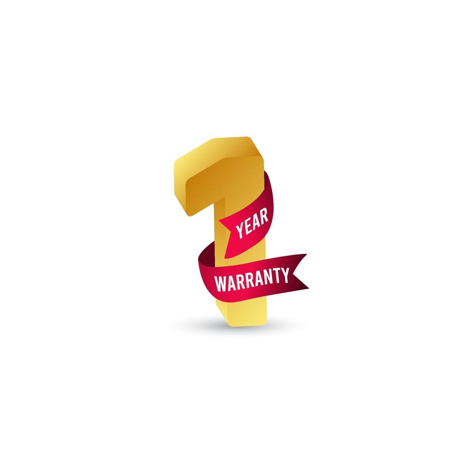 1 Year Warranty Logo Icon Vector Template Design Illustration