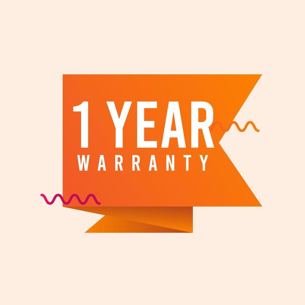 1 Year Warranty Logo Icon Vector Template Design Illustration