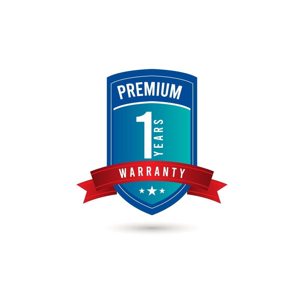 1 Year Warranty Logo Icon Vector Template Design Illustration