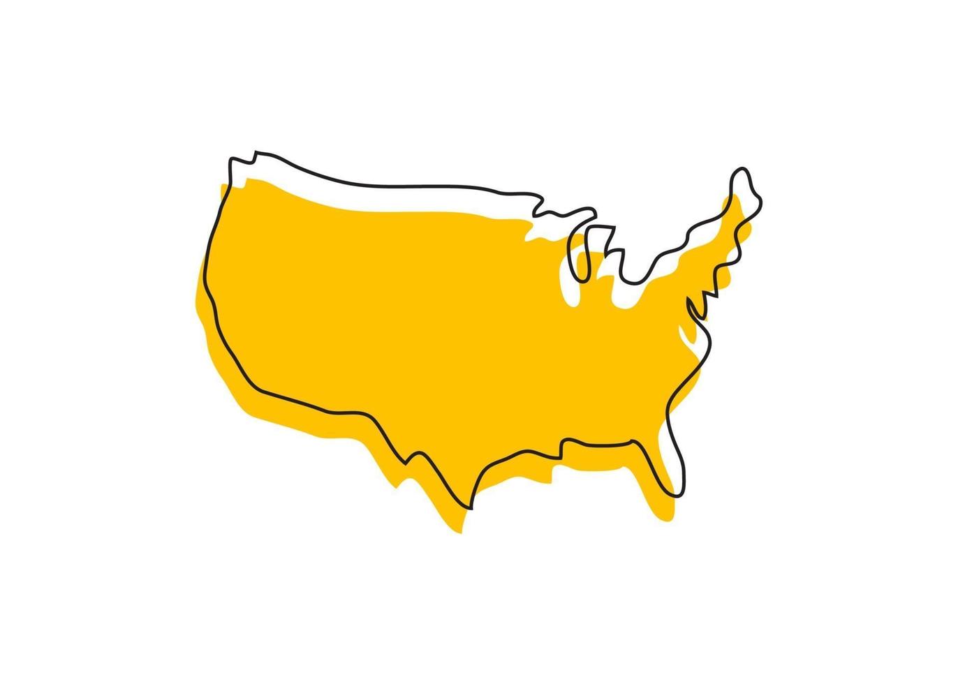 America Map Icon Logo Vector Template Design Illustration