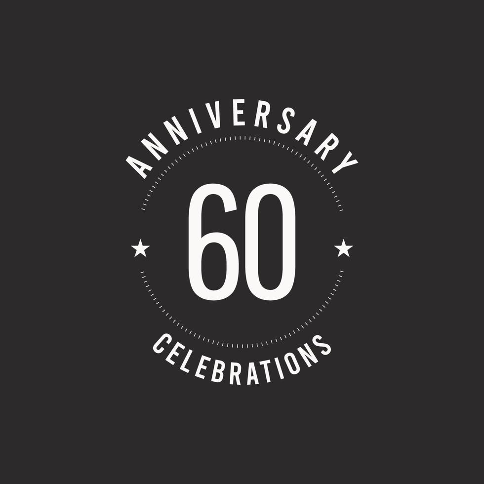 60 Years Anniversary Celebration Vector Logo Icon Template Design Illustration