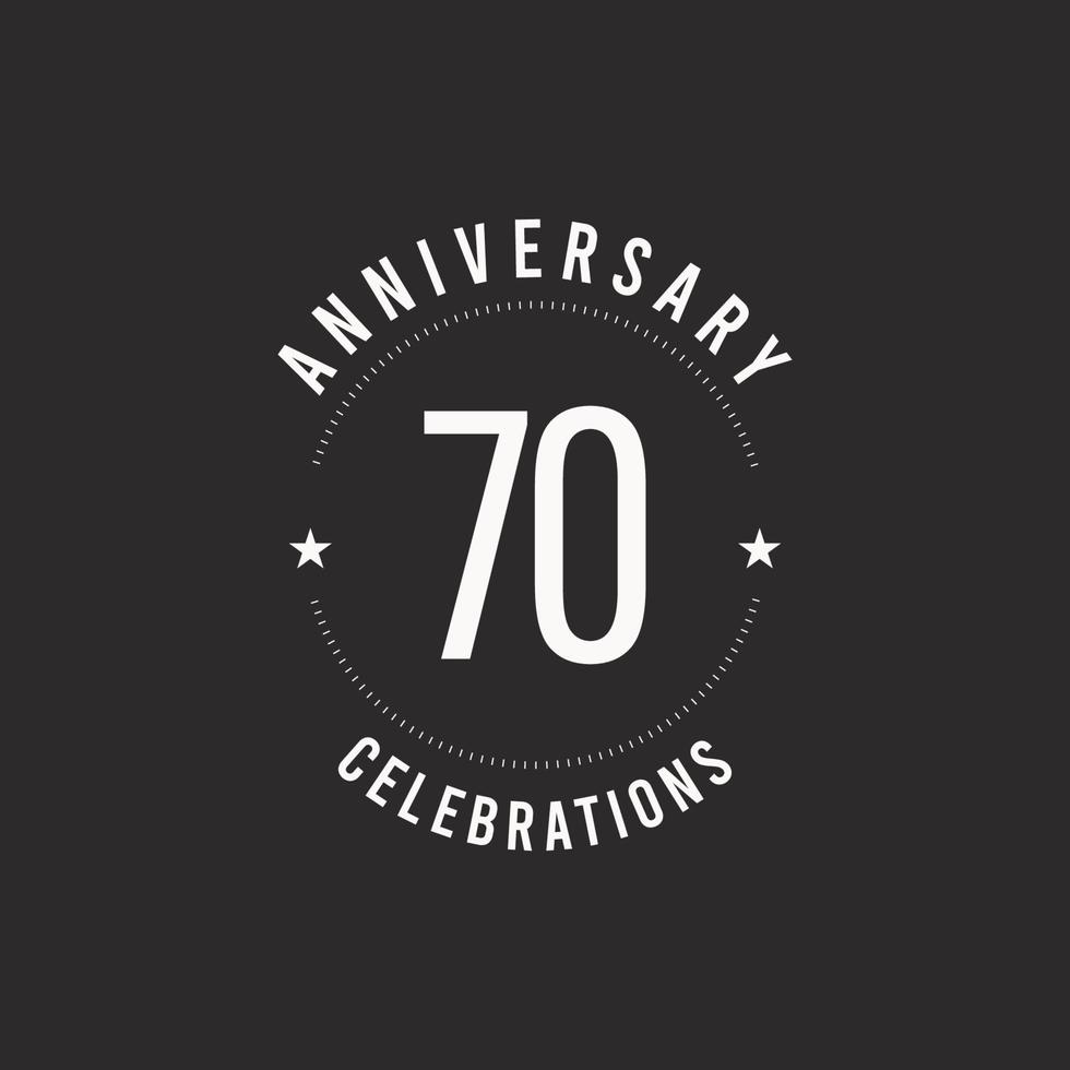 70 Years Anniversary Celebration Vector Logo Icon Template Design Illustration