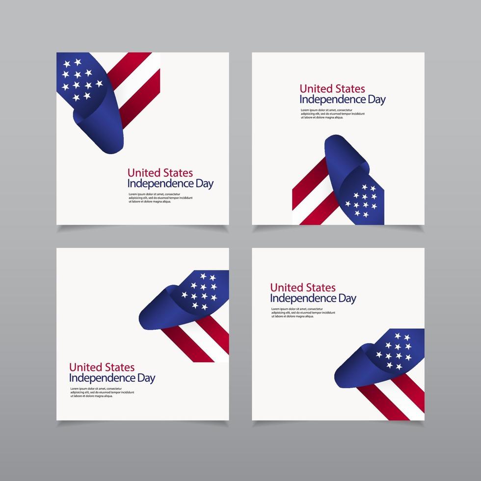 Feliz día de la independencia de Estados Unidos celebración vector plantilla diseño ilustración