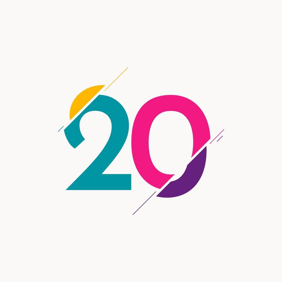 20 Years Anniversary Celebration Vector Logo Icon Template Design Illustration