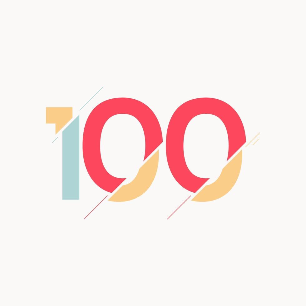 100 Years Anniversary Celebration Vector Logo Icon Template Design Illustration