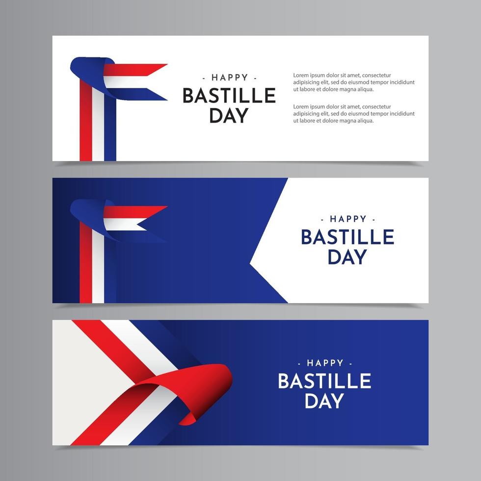 Happy Bastille Day Celebration Vector Template Design Illustration