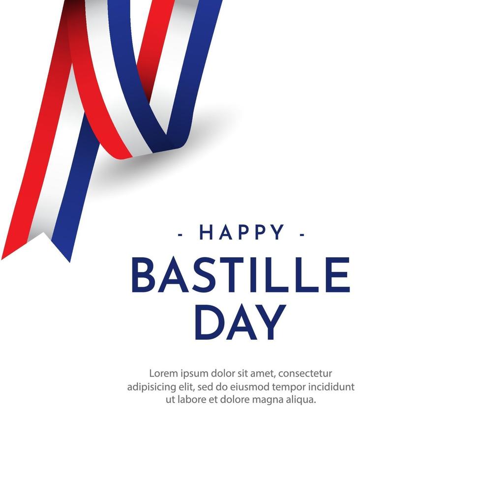 Happy Bastille Day Celebration Vector Template Design Illustration