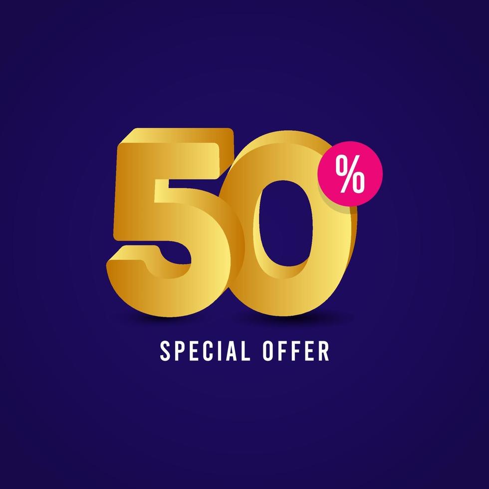 Discount 50 Special Offer Label Vector Template Design Illustration