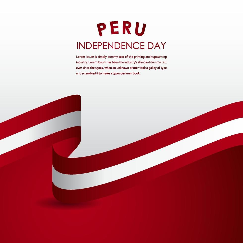 Happy Peru Independence Day Celebrations Vector Template Design Illustration