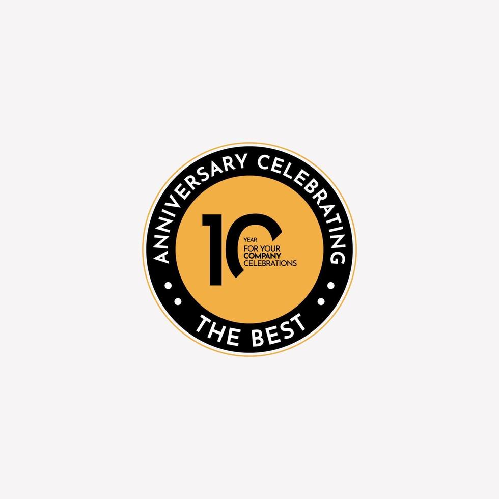 10 Years Anniversary Celebrating The Best for Your Company Vector Template Design Illustration