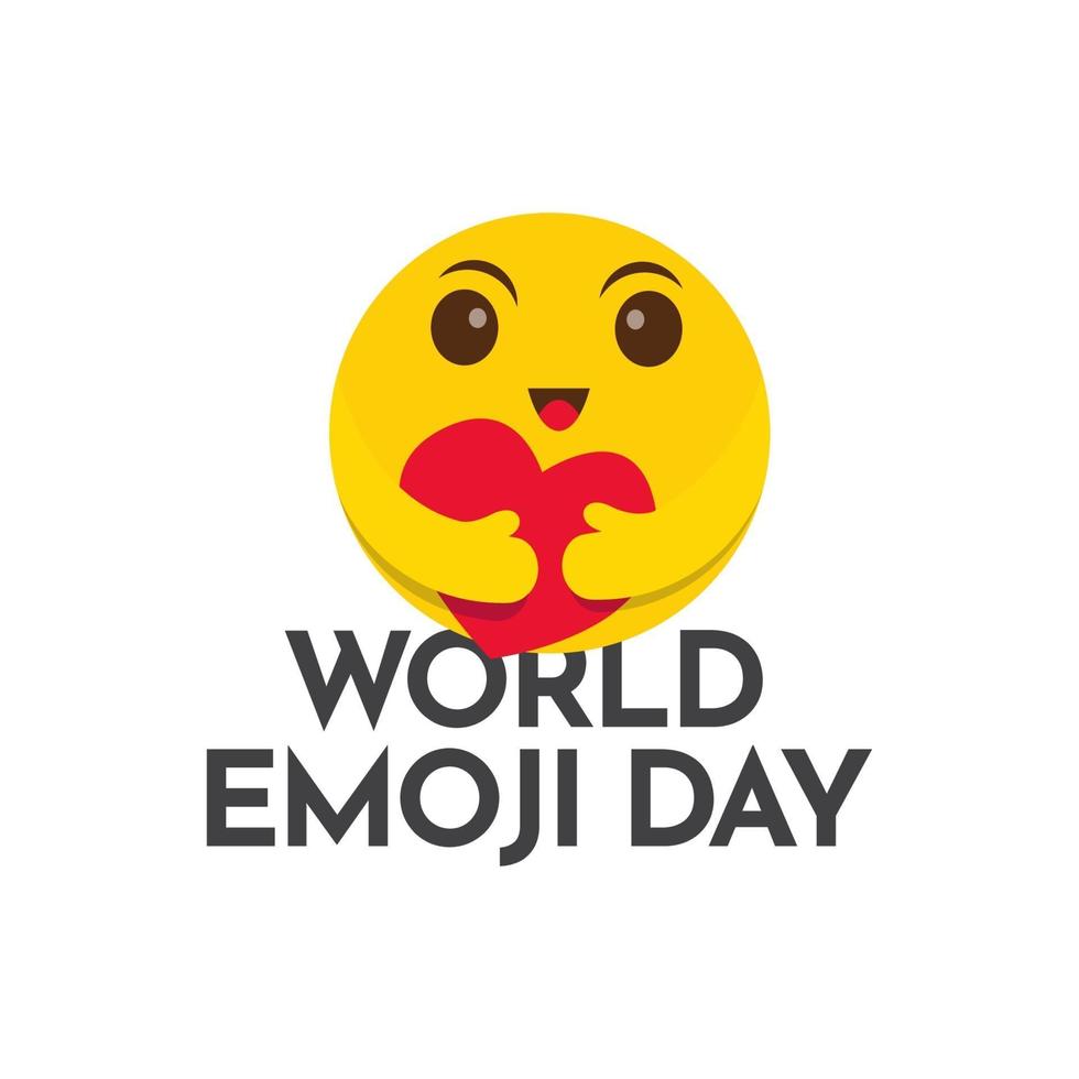 Ilustración de diseño de plantilla de vector de personaje de emoticon de sonrisa de día mundial de emoji