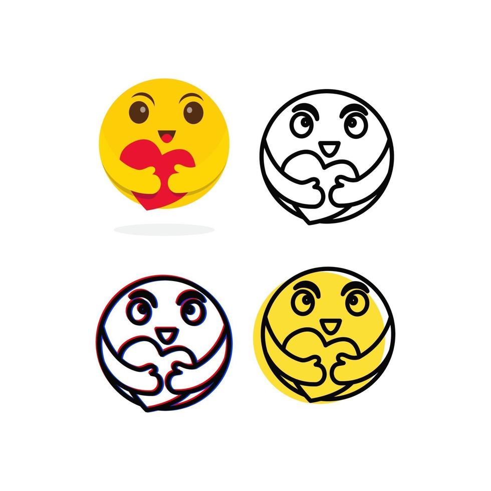 Ilustración de diseño de plantilla de vector de personaje de emoticon de sonrisa
