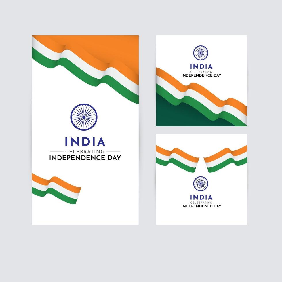 Feliz día de la independencia de la india celebración vector plantilla diseño logo ilustración