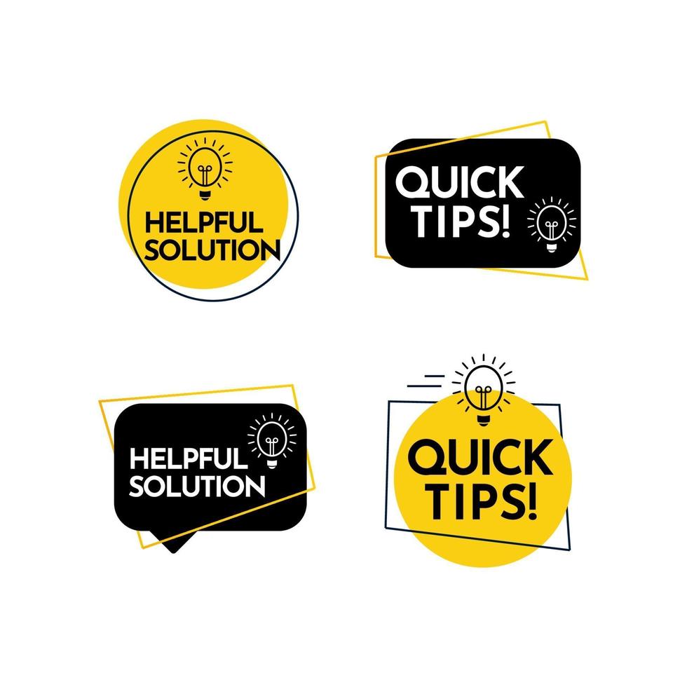 Help Full Solution, Quick Tips Text Label Vector Template Design Illustration