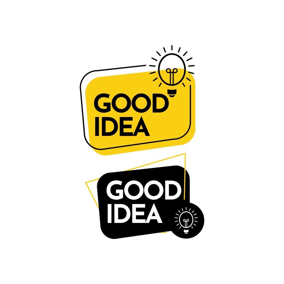 Good Idea Text Label Vector Template Design Illustration