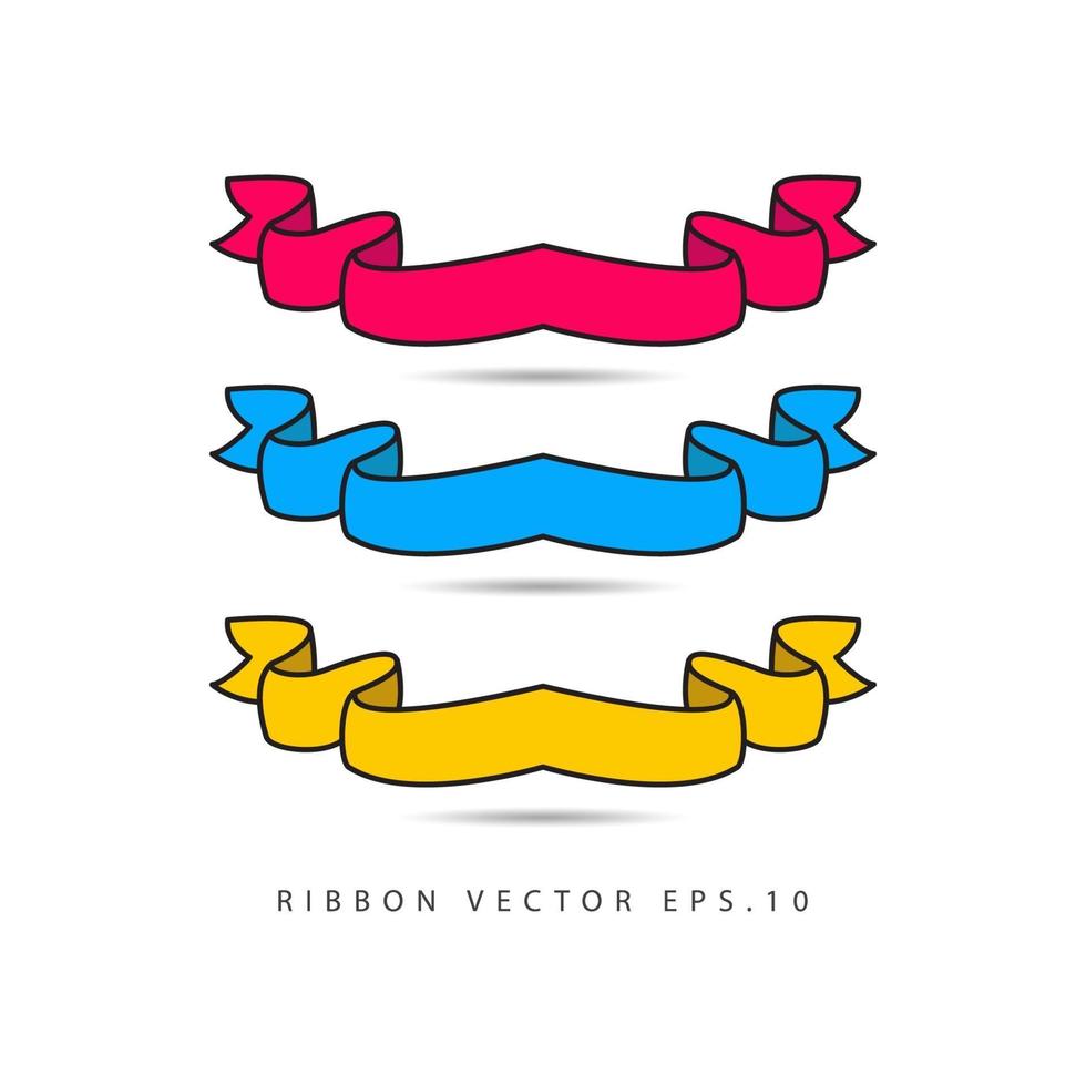 Ribbon Compilation Label Vector Template Design Illustration