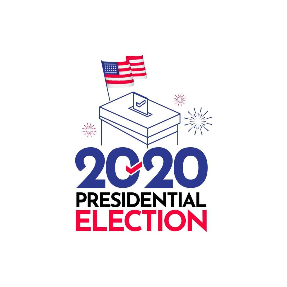 Elecciones presidenciales 2020 estados unidos ilustración de diseño de plantilla de vector