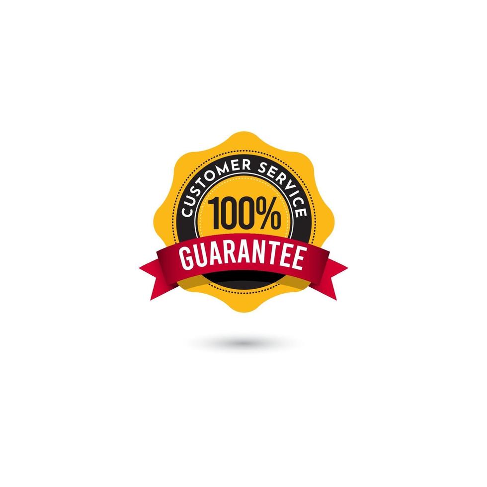 100 Guarantee Customer Service Badge Logo Vector Template Design Illustration