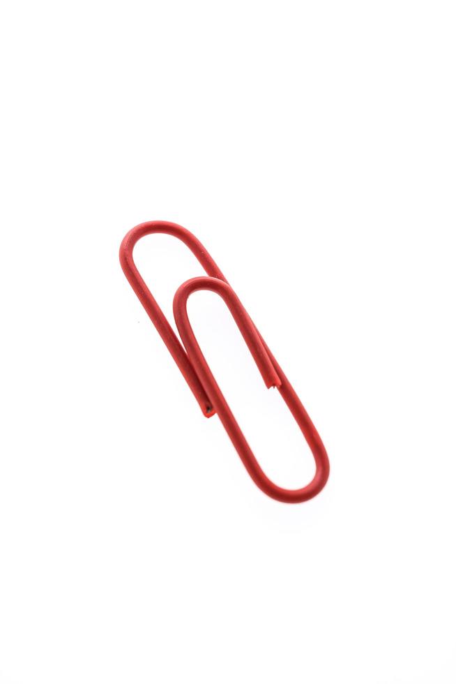 Paper clip on white background photo