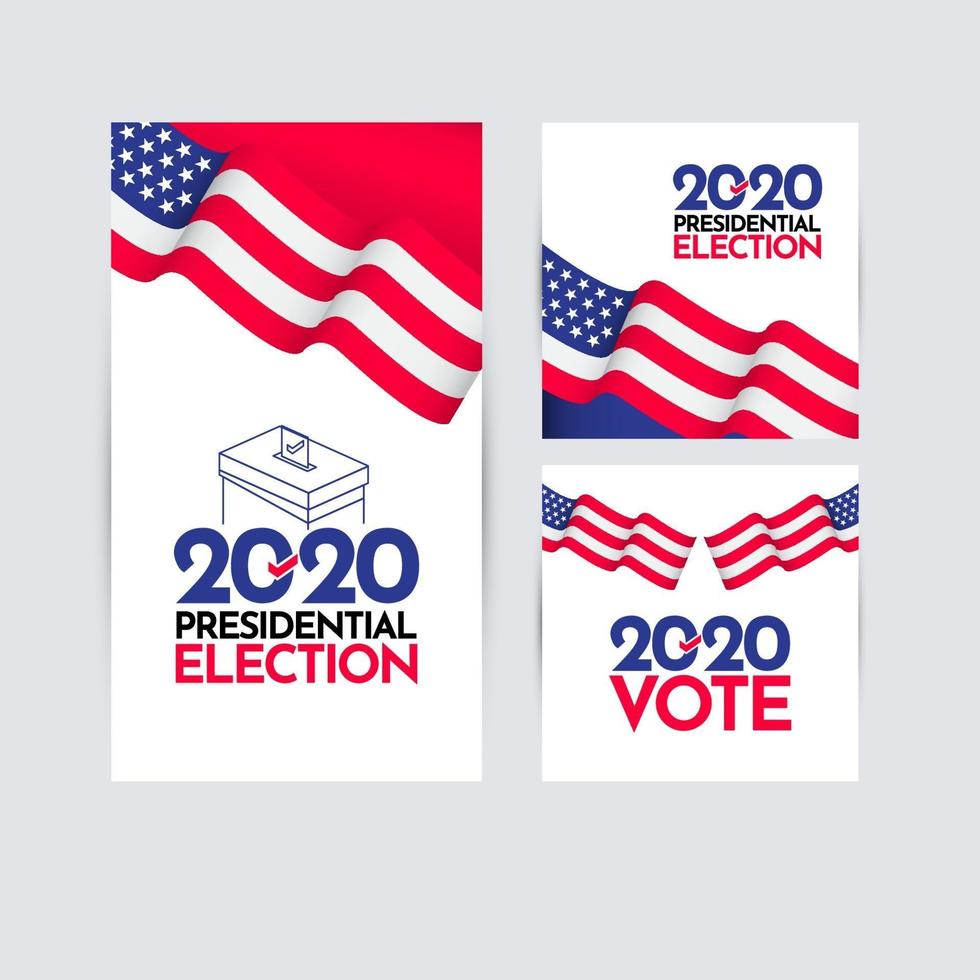 Elecciones presidenciales 2020 estados unidos ilustración de diseño de plantilla de vector