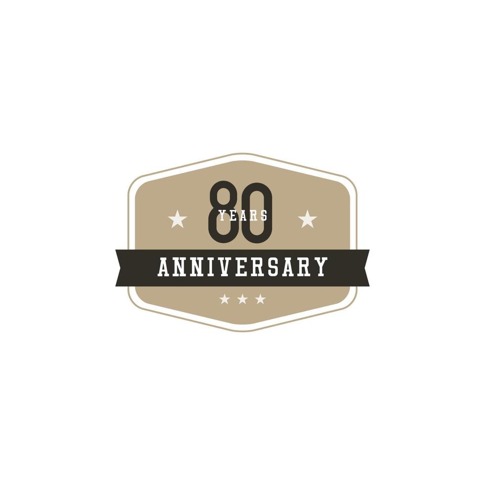 80 Years Anniversary Celebration Vector Template Design Illustration