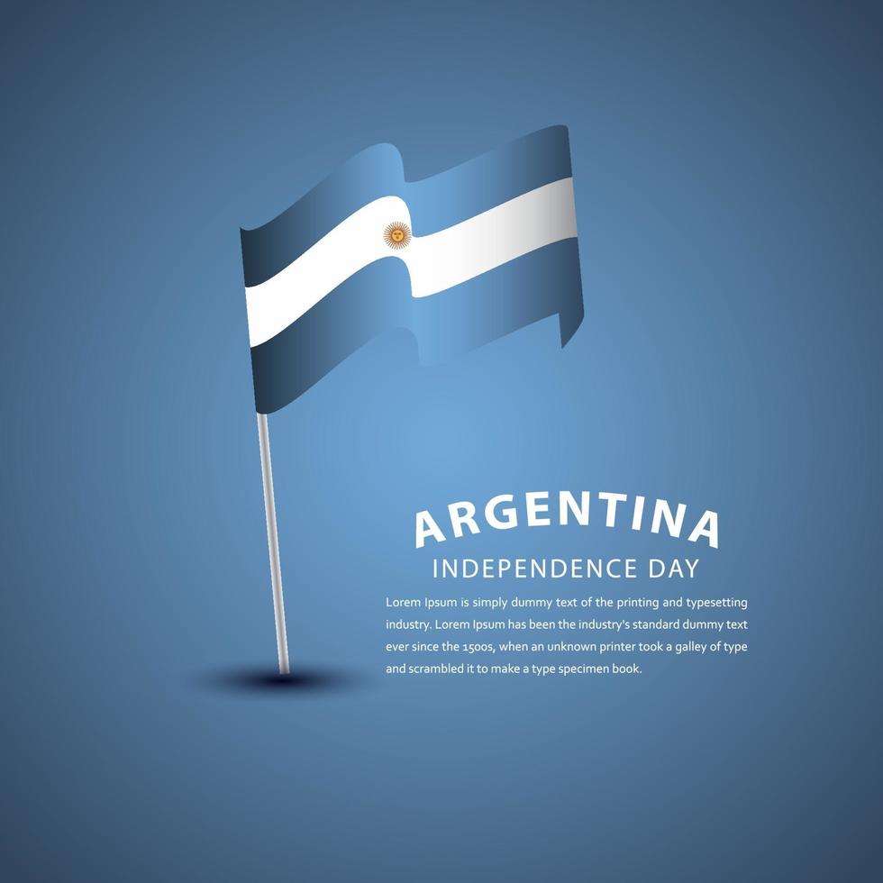 Feliz día de la independencia argentina celebración vector plantilla diseño ilustración