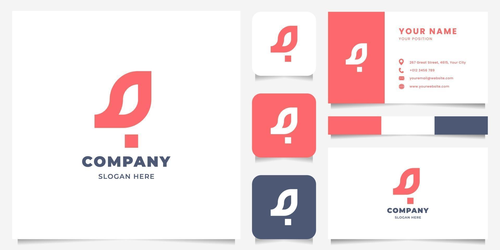Simple and Minimalist Geometric Little Bird Logo with Business Card Template vector