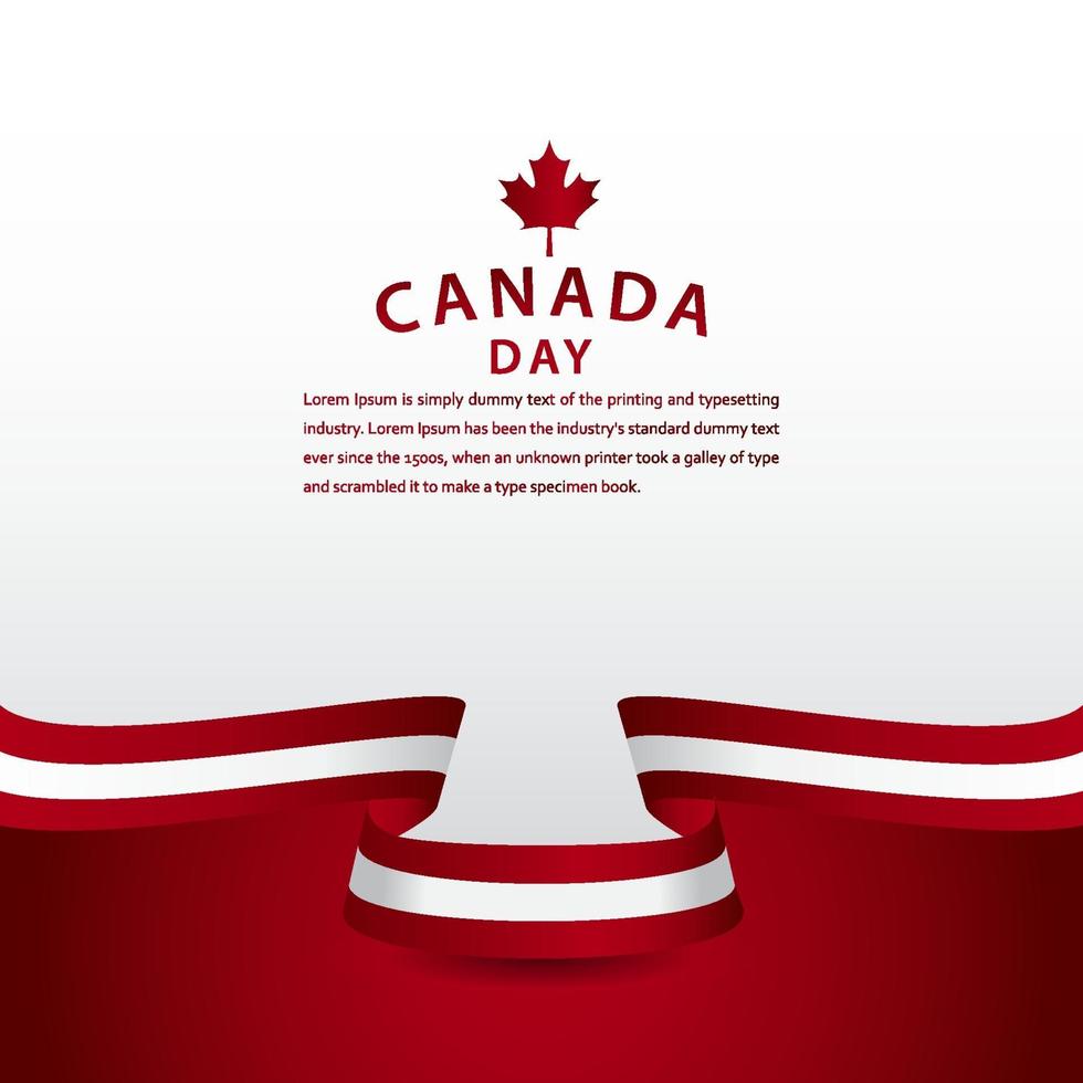 feliz día de canadá celebración vector plantilla diseño ilustración