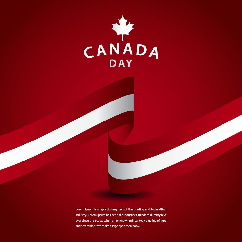 feliz día de canadá celebración vector plantilla diseño ilustración