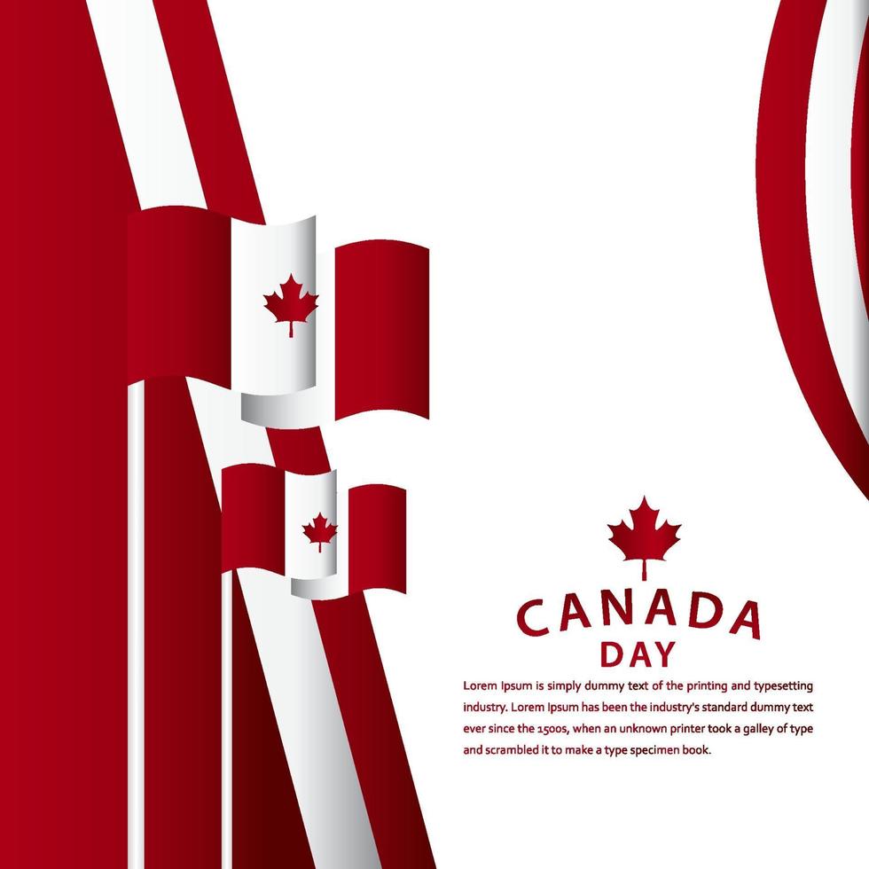 feliz día de canadá celebración vector plantilla diseño ilustración