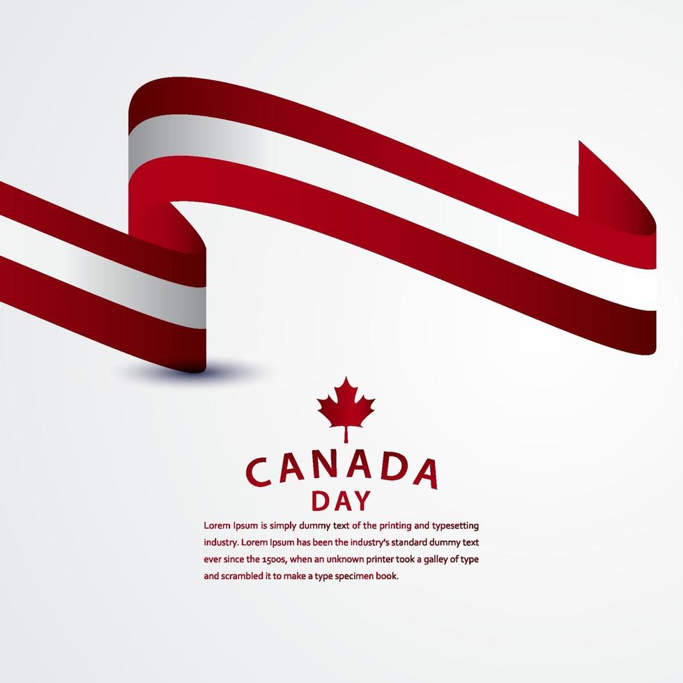 feliz día de canadá celebración vector plantilla diseño ilustración