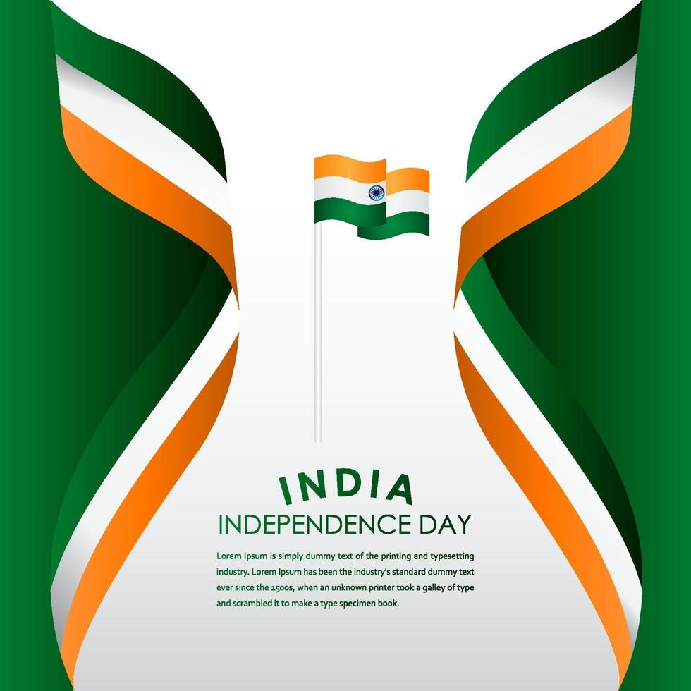 feliz día de la independencia de la india celebración vector plantilla diseño ilustración