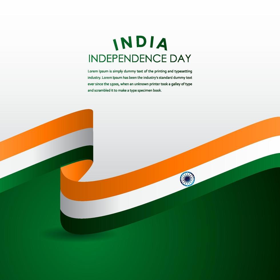 feliz día de la independencia de la india celebración vector plantilla diseño ilustración
