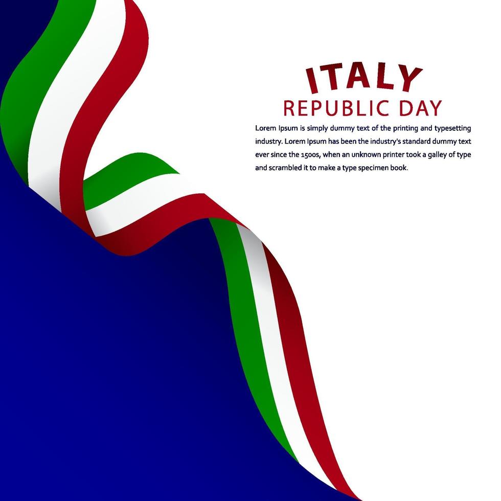 Feliz día de la república de Italia celebración vector plantilla diseño ilustración