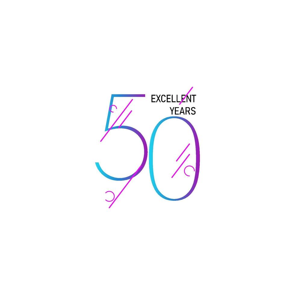 50 Years Anniversary Celebration Elegant Number Vector Template Design Illustration