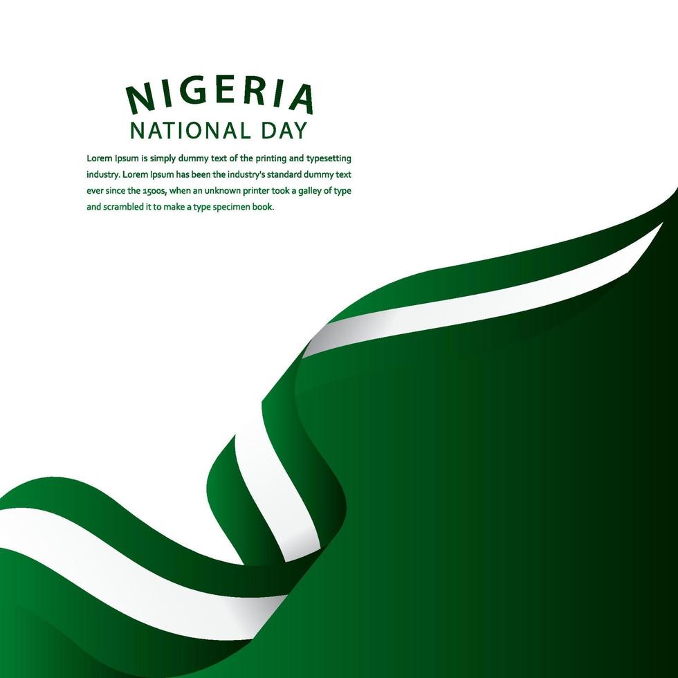 Happy Nigeria National Day Celebration Vector Template Design Illustration
