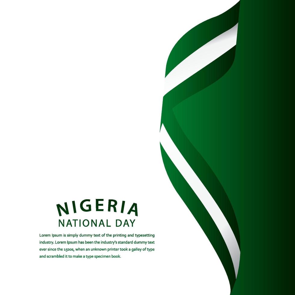 Happy Nigeria National Day Celebration Vector Template Design Illustration