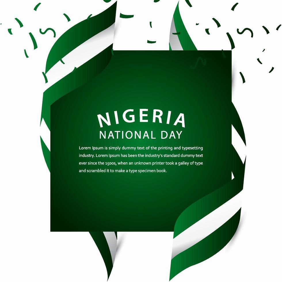 Feliz celebración del día nacional de Nigeria ilustración de diseño de plantilla de vector