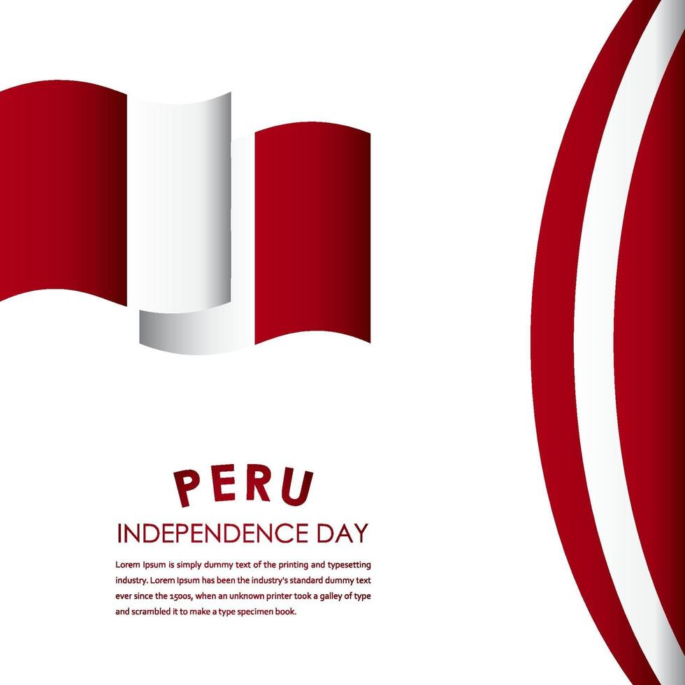 Happy Peru Independence Day Celebrations Vector Template Design Illustration