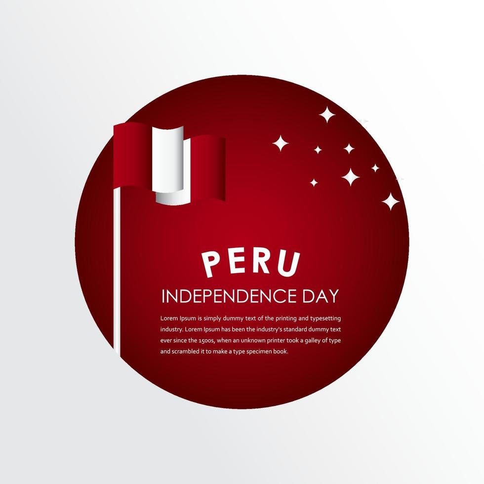 Happy Peru Independence Day Celebrations Vector Template Design Illustration