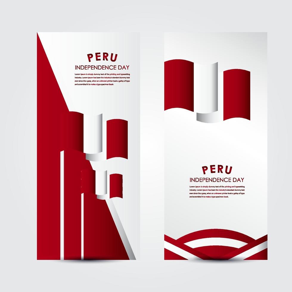 Happy Peru Independence Day Celebrations Vector Template Design Illustration