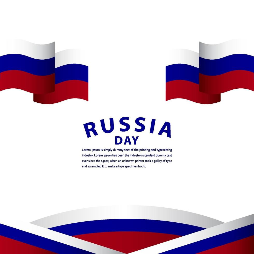 feliz día de la independencia de rusia celebración vector plantilla diseño ilustración