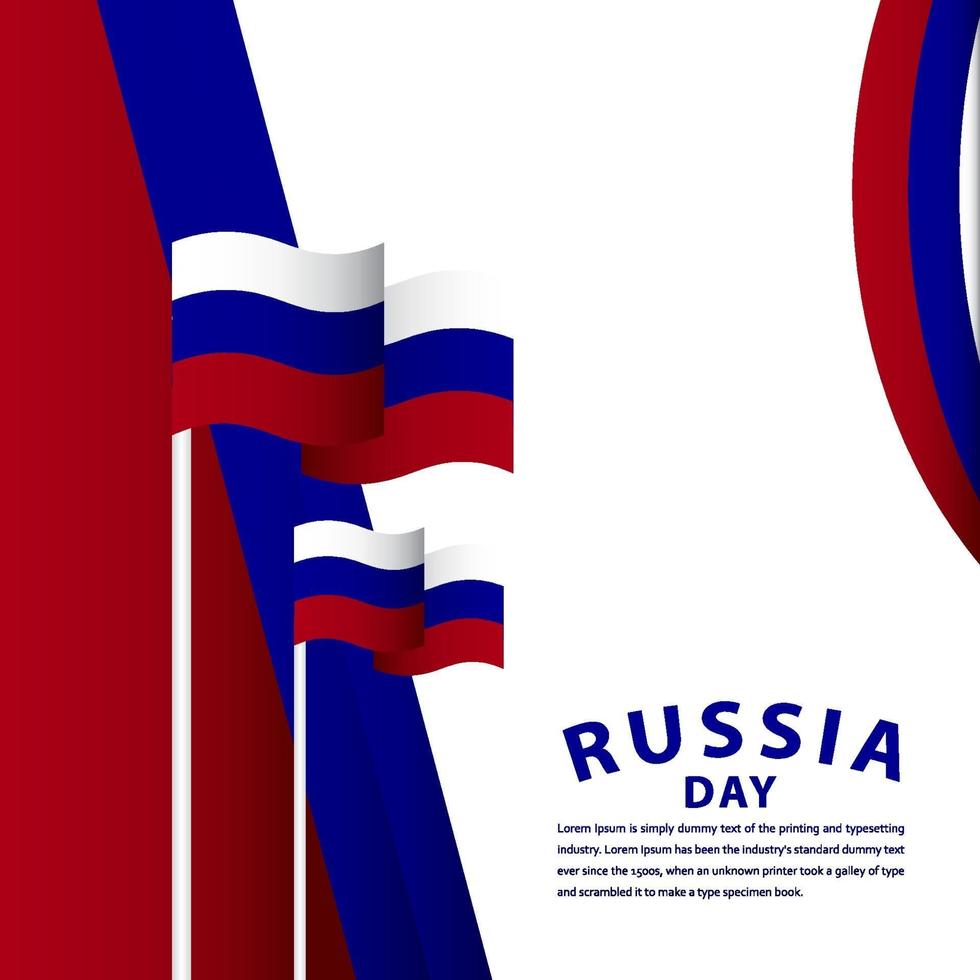 feliz día de la independencia de rusia celebración vector plantilla diseño ilustración