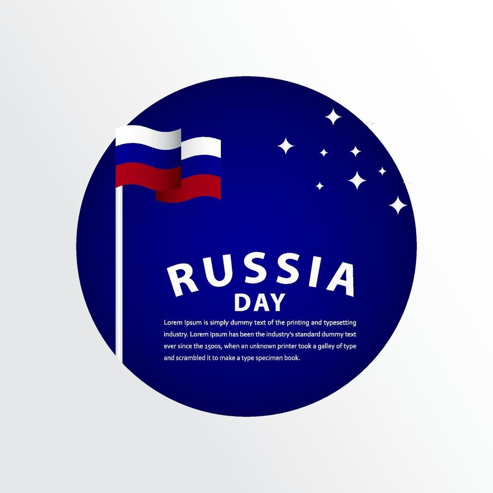 feliz día de la independencia de rusia celebración vector plantilla diseño ilustración