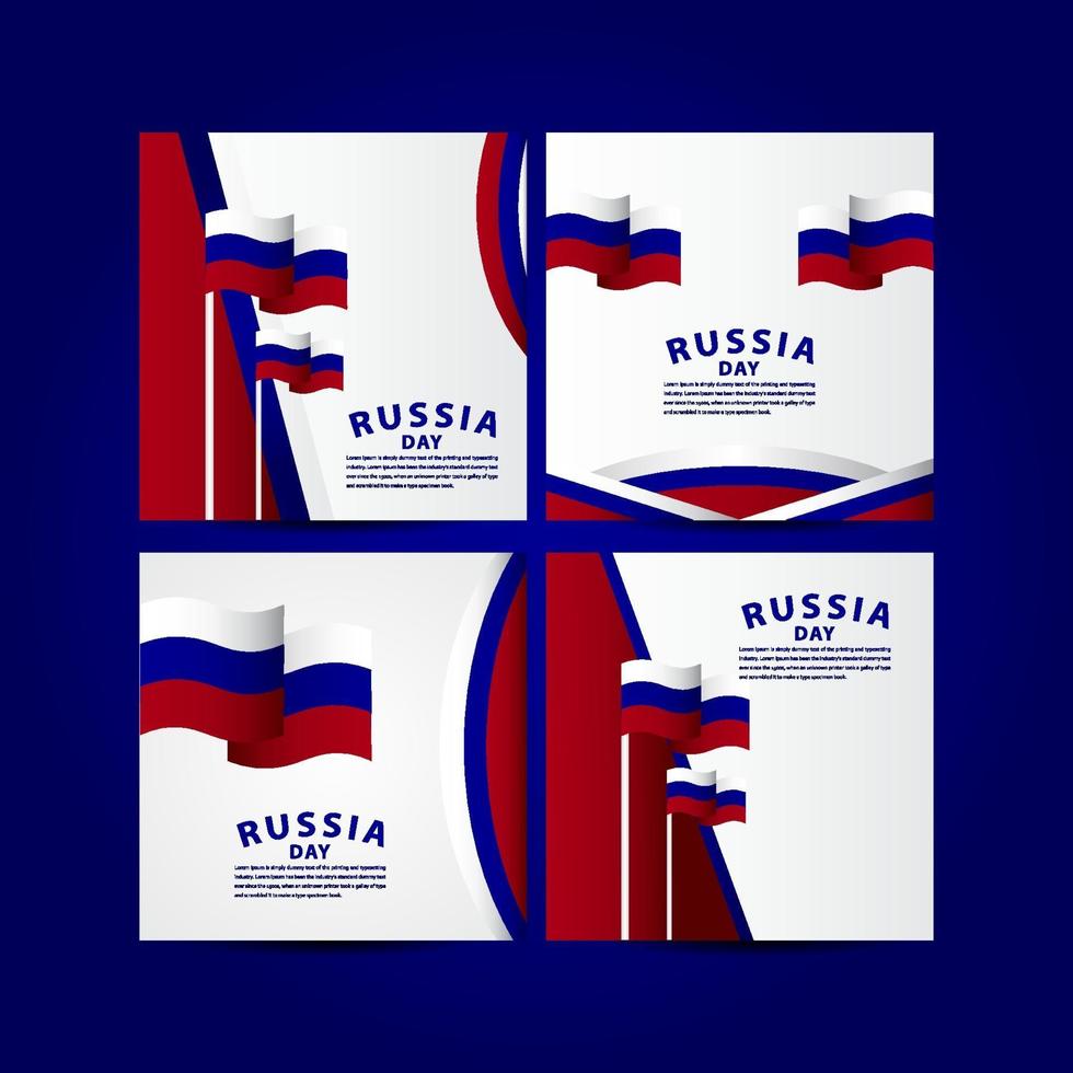 feliz día de la independencia de rusia celebración vector plantilla diseño ilustración