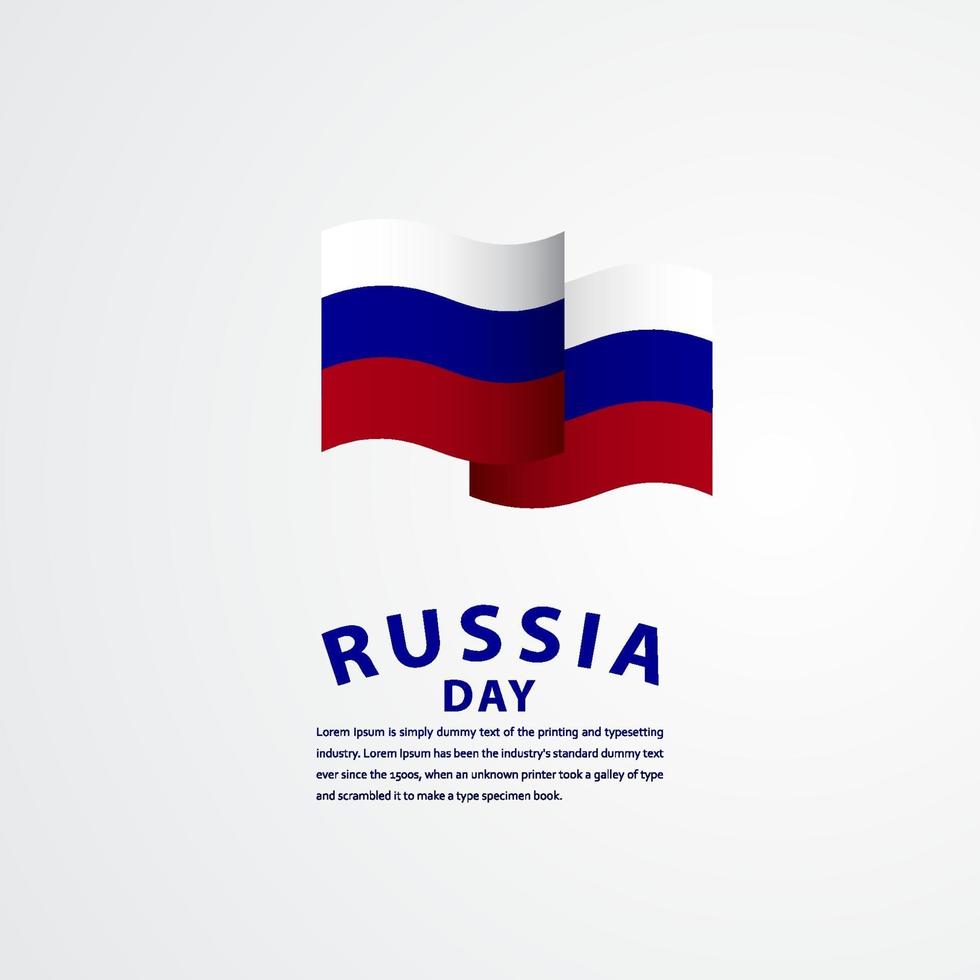 feliz día de la independencia de rusia celebración vector plantilla diseño ilustración