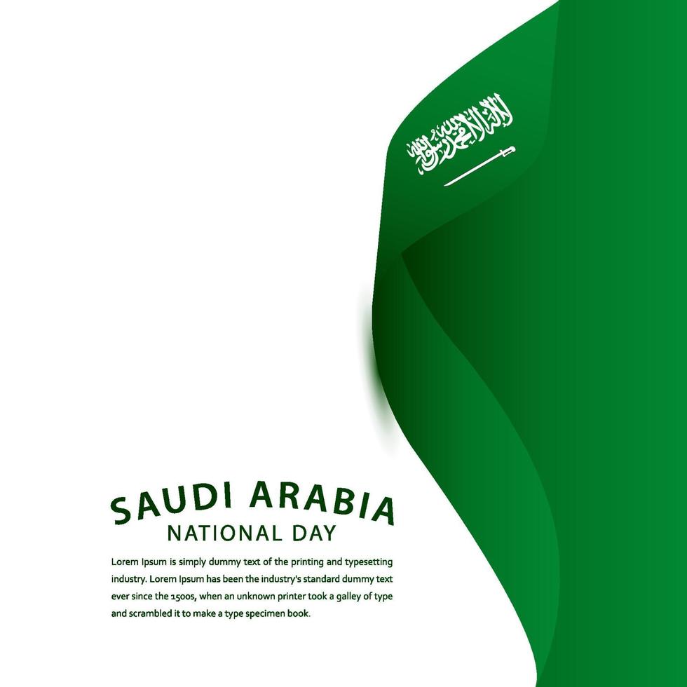 Ilustración de diseño de plantilla de vector de celebración de día nacional de Arabia Saudita feliz