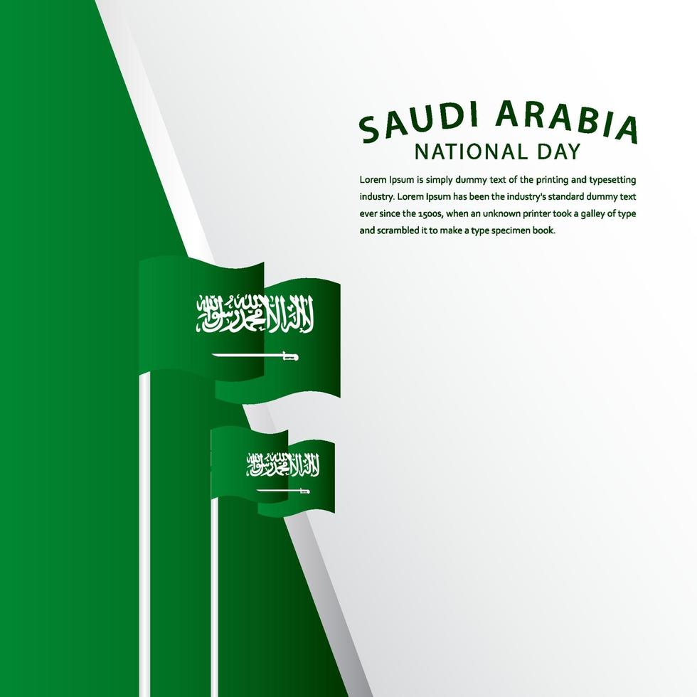 Ilustración de diseño de plantilla de vector de celebración de día nacional de Arabia Saudita feliz