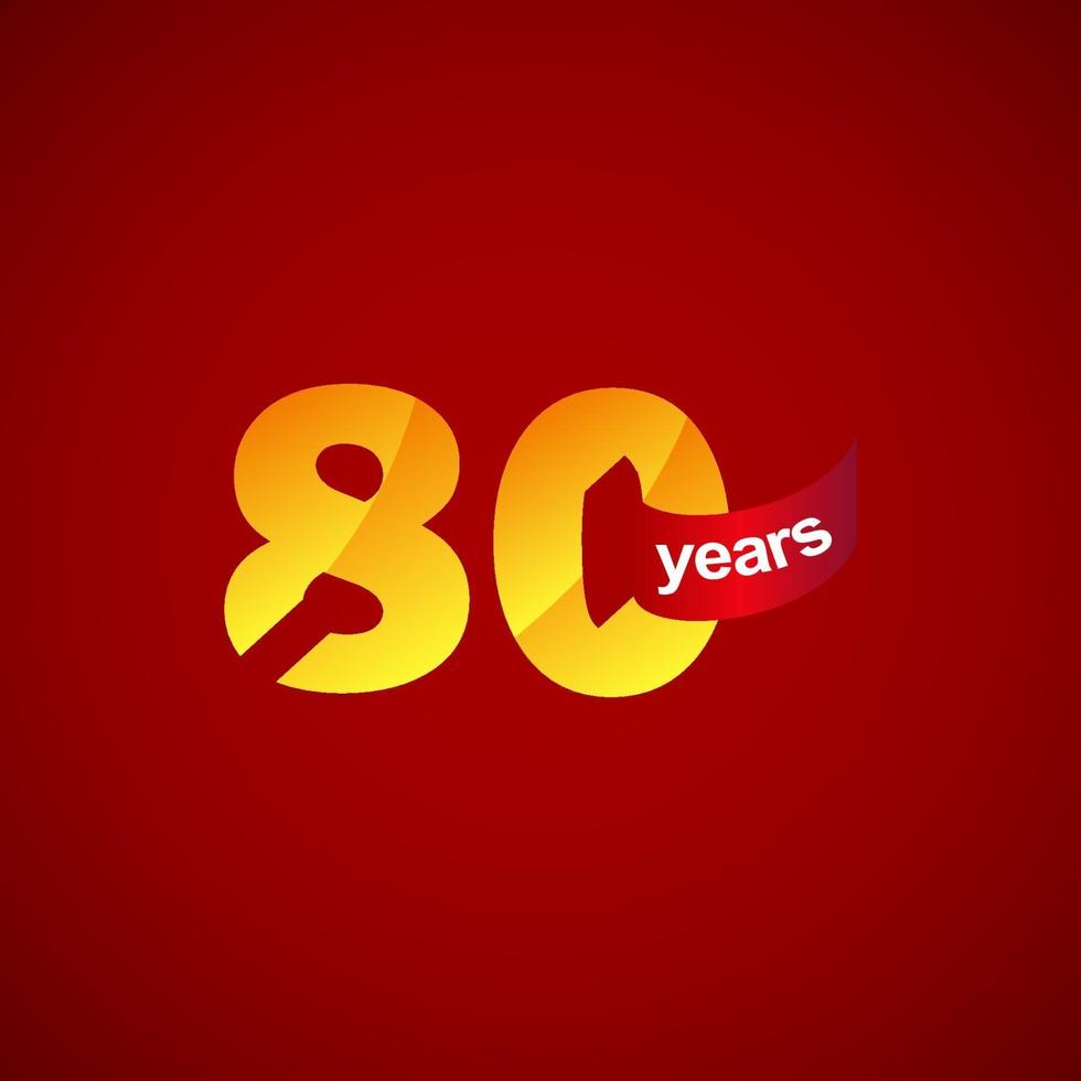80 Years Anniversary Celebration Logo Vector Template Design Illustration