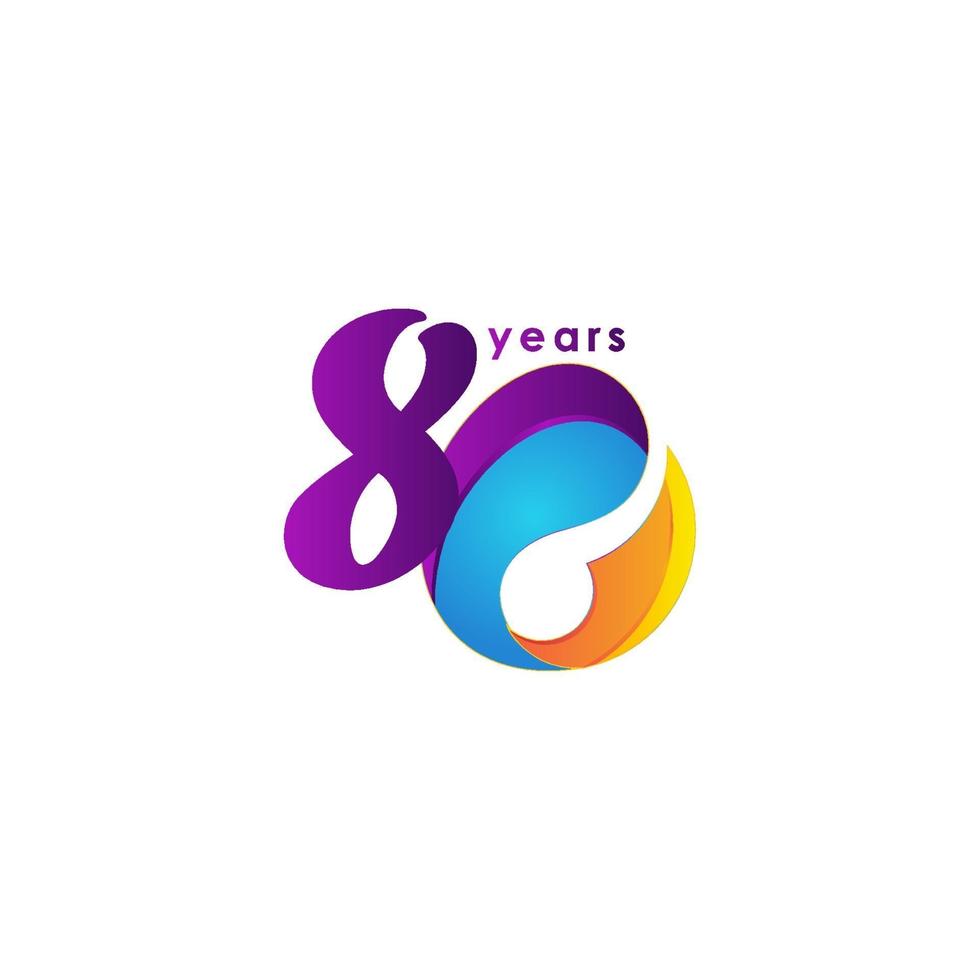 80 Years Anniversary Celebration Number Vector Template Design Illustration